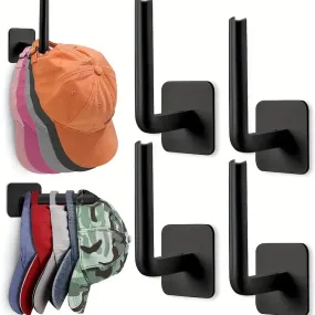 4-Pack: Wall Hat Rack, L-Shaped Storage Rack with Strong Adhesive