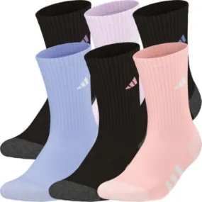 adidas Girl's Athletic Cushioned 6-Pack Crew Socks