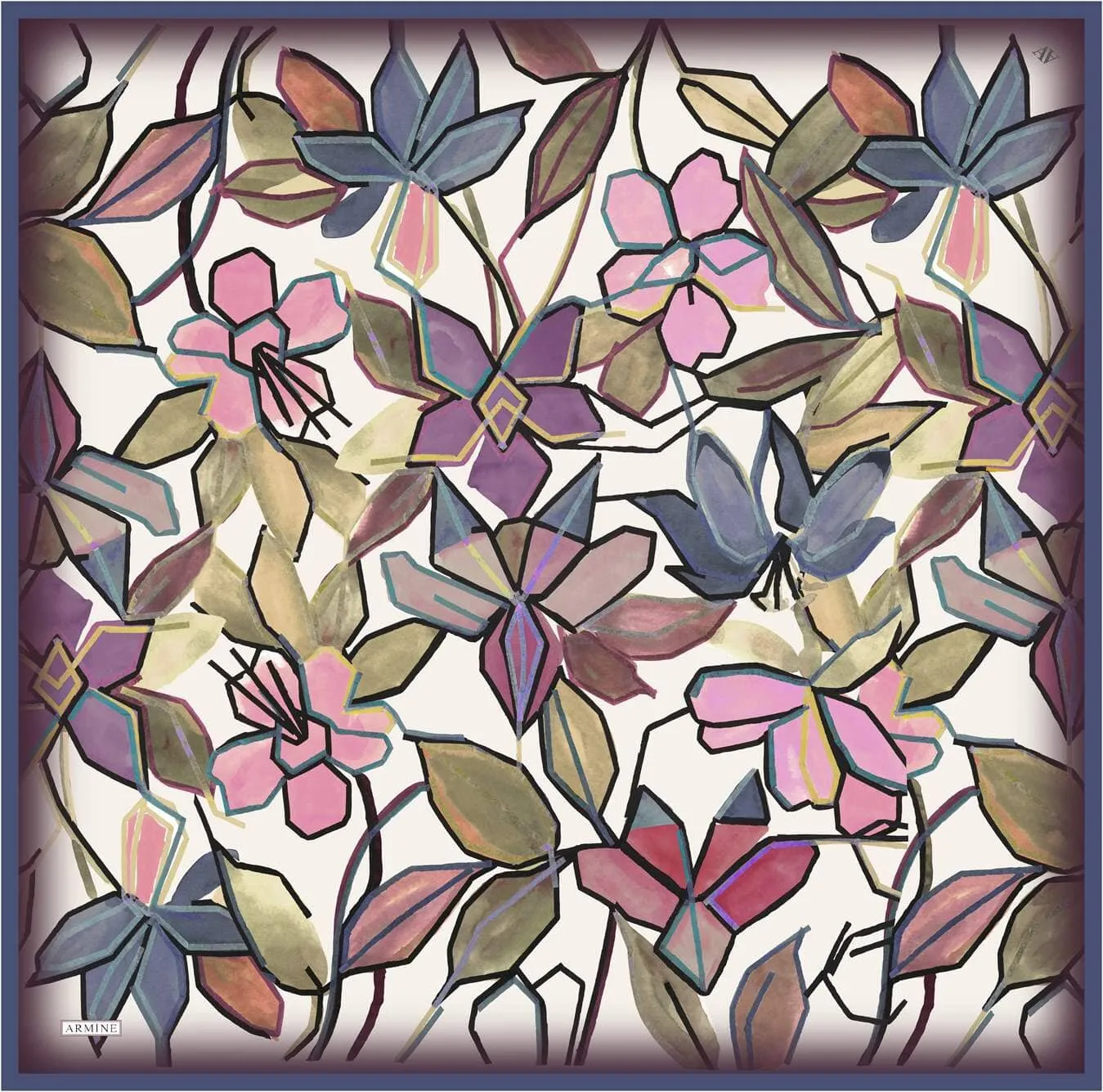 Armine Fion Floral Silk Scarf #34