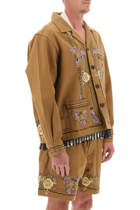 autumn royal overshirt with embroideries and beadworks