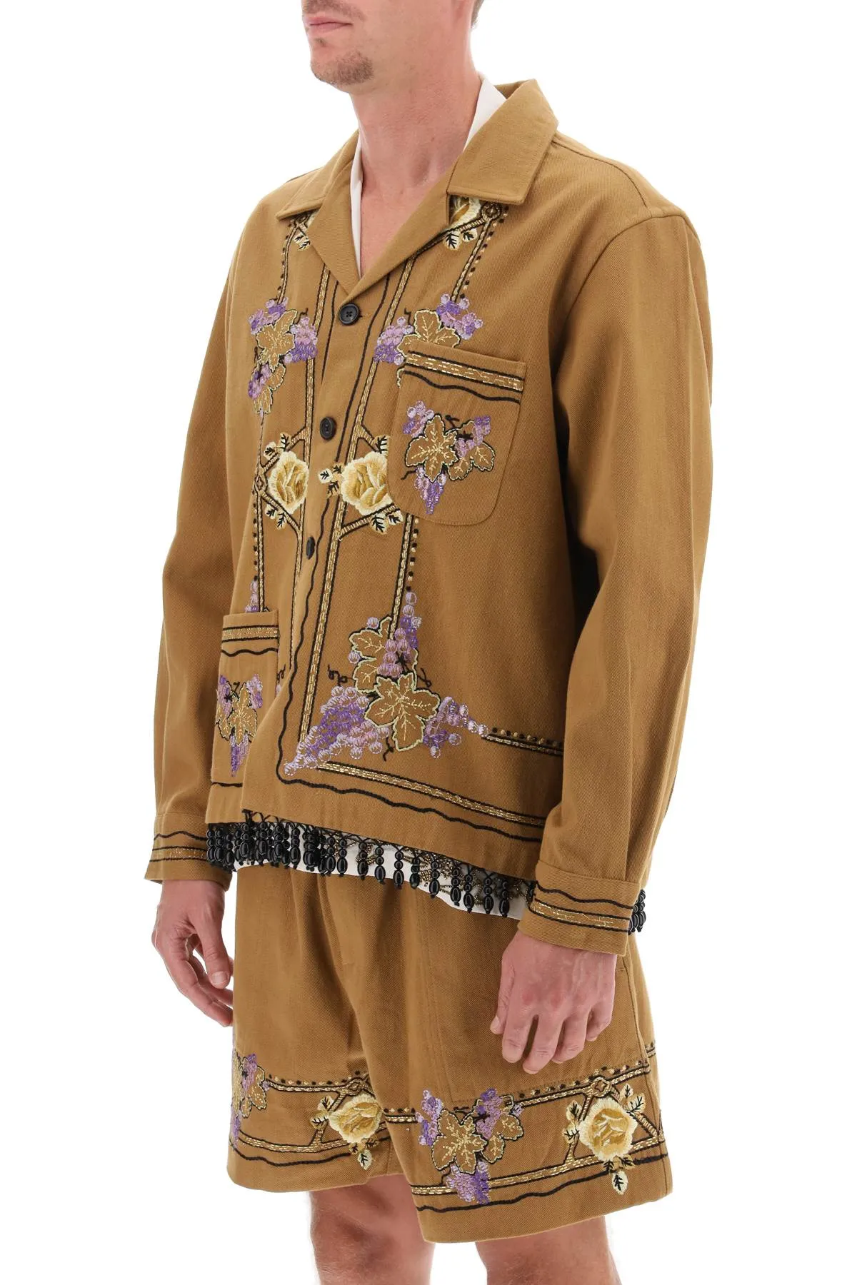 autumn royal overshirt with embroideries and beadworks