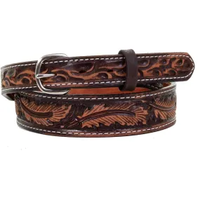 B1009 - Brown Vintage Tapered Stitched Belt