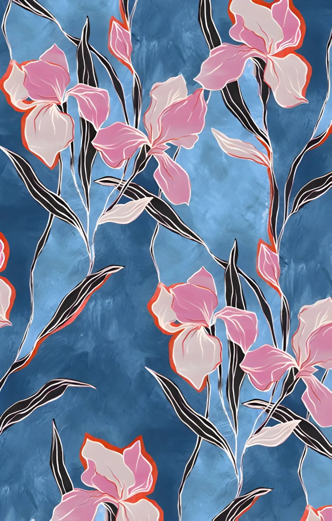 Blues and Pinks Floral Cotton Modal Scarf