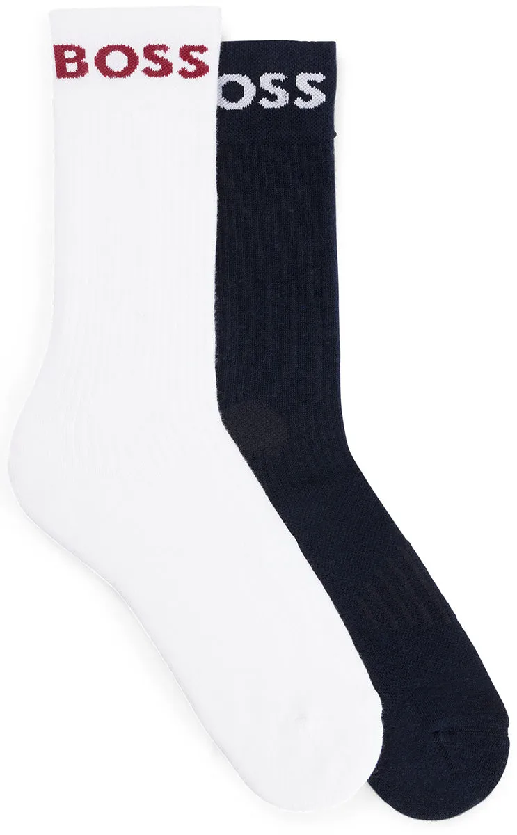 Boss 2 Pair Sport Socks In Black White For Men