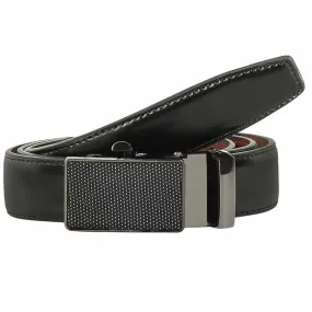 Boys Black Leather Track Belt #6