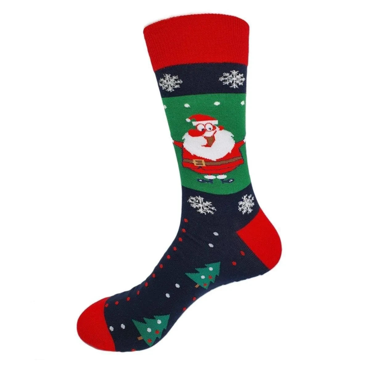 Christmas Socks Comical Santa 3D Snow Flake