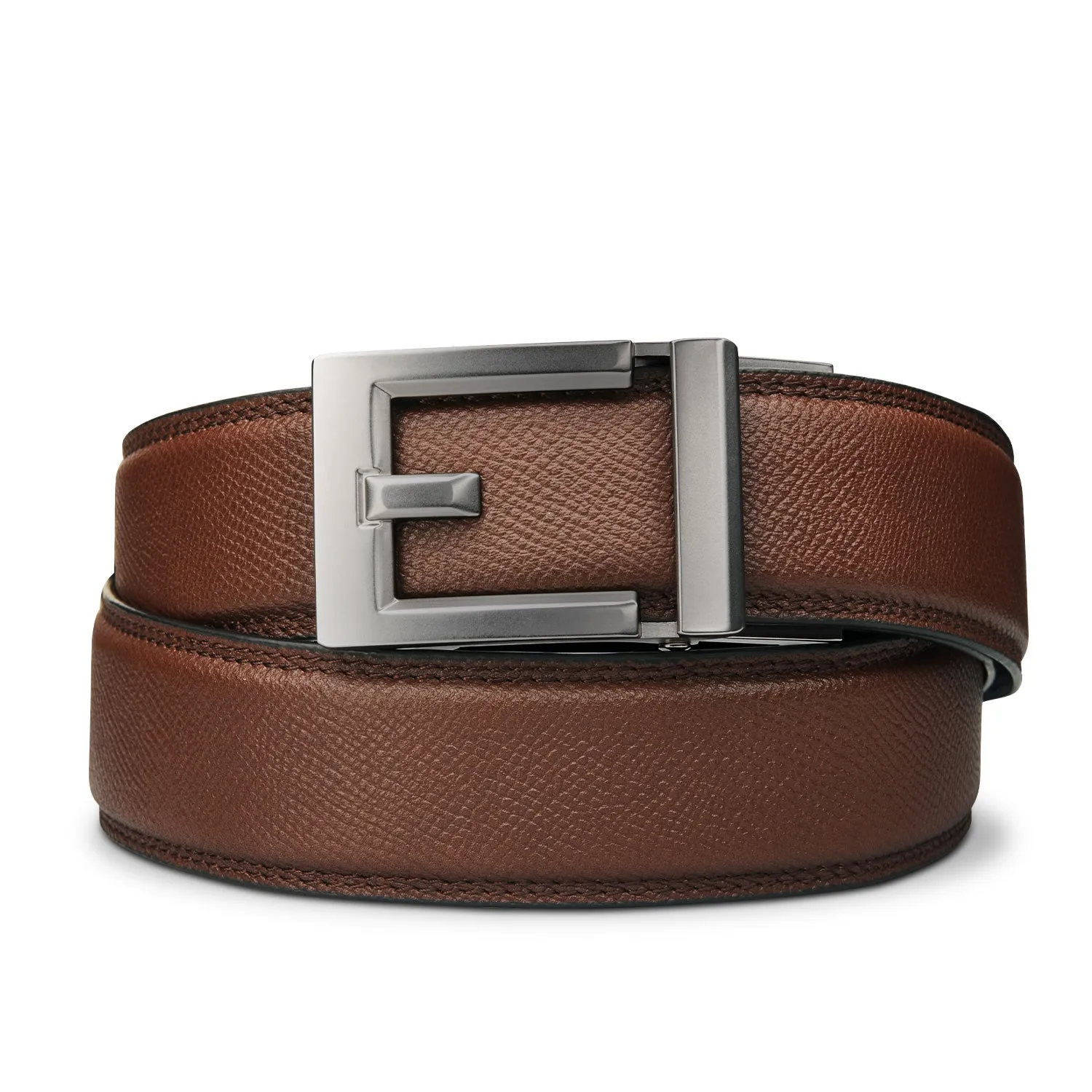 EXPRESS GUNMETAL BUCKLE  |  CLASSIC LEATHER BELT 1.37"