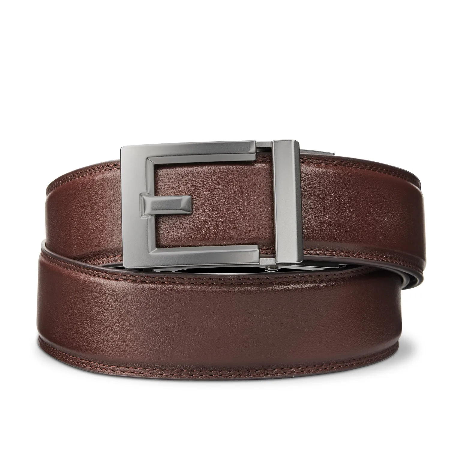 EXPRESS GUNMETAL BUCKLE  |  CLASSIC LEATHER BELT 1.37"