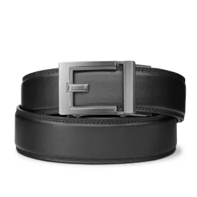 EXPRESS GUNMETAL BUCKLE  |  CLASSIC LEATHER BELT 1.37"