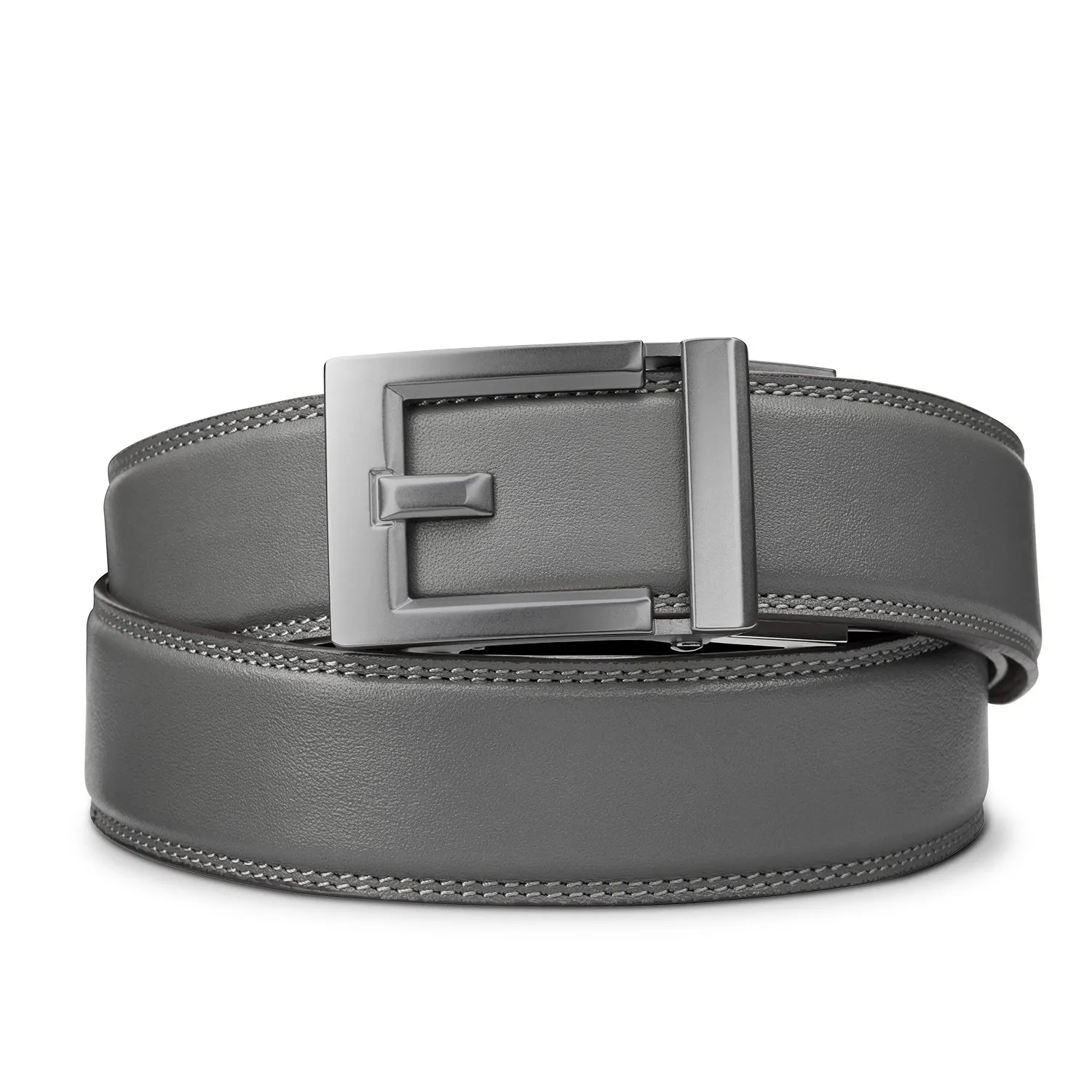 EXPRESS GUNMETAL BUCKLE  |  CLASSIC LEATHER BELT 1.37"