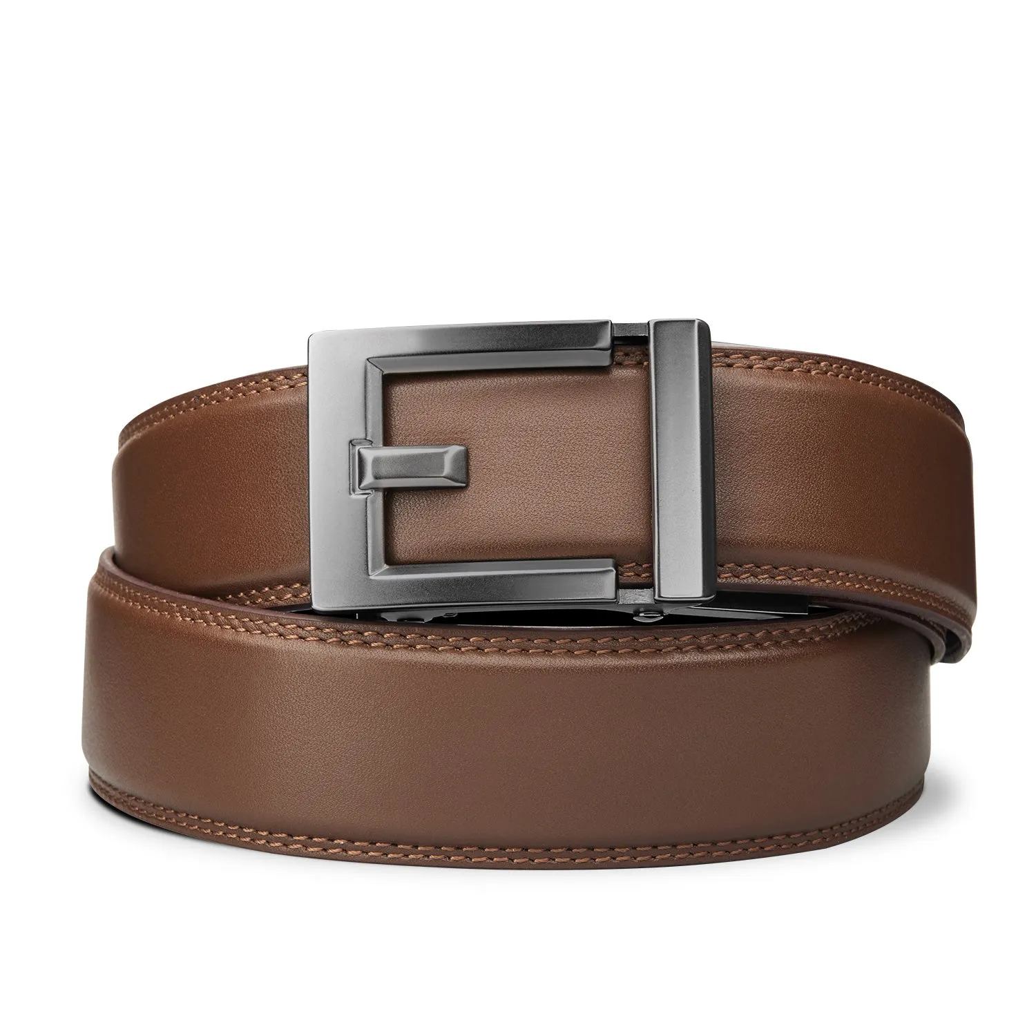 EXPRESS GUNMETAL BUCKLE  |  CLASSIC LEATHER BELT 1.37"