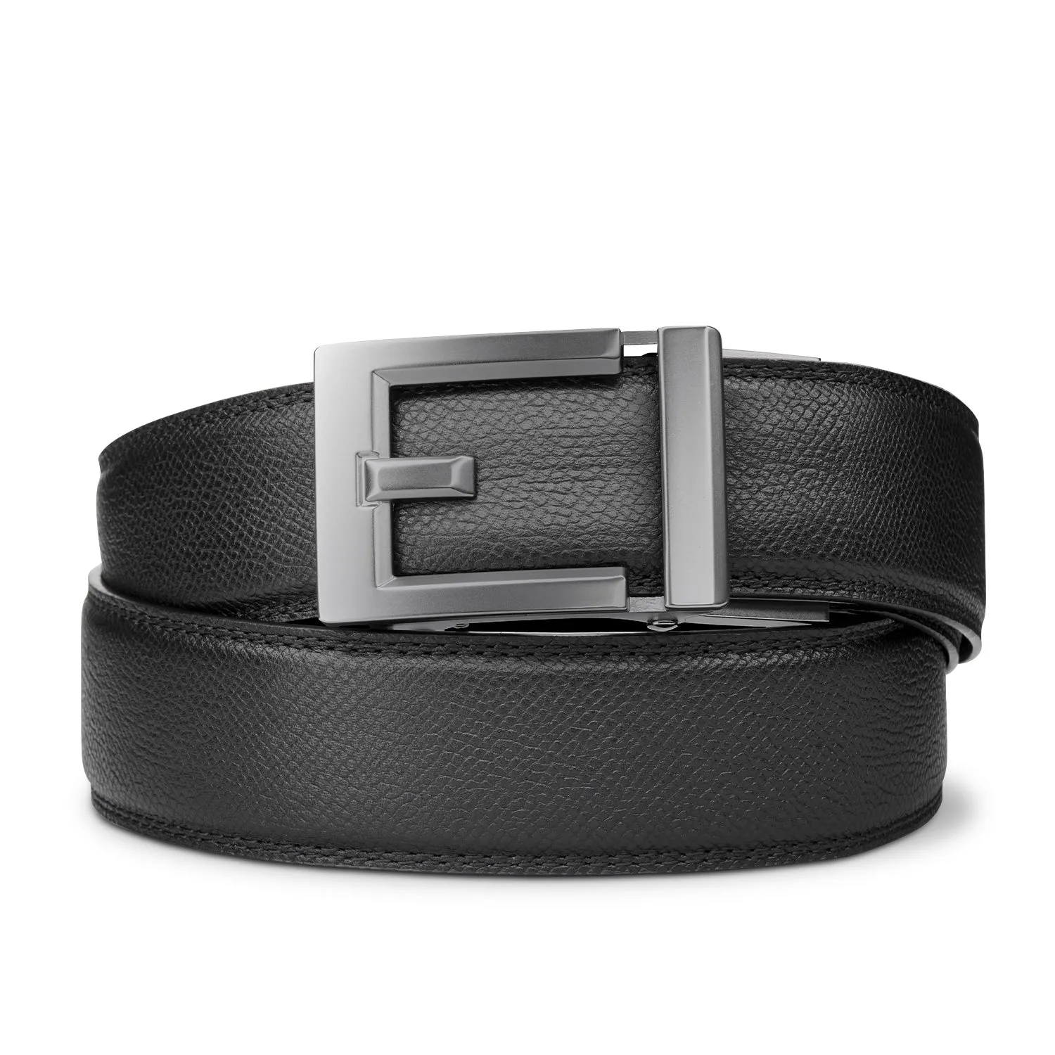 EXPRESS GUNMETAL BUCKLE  |  CLASSIC LEATHER BELT 1.37"