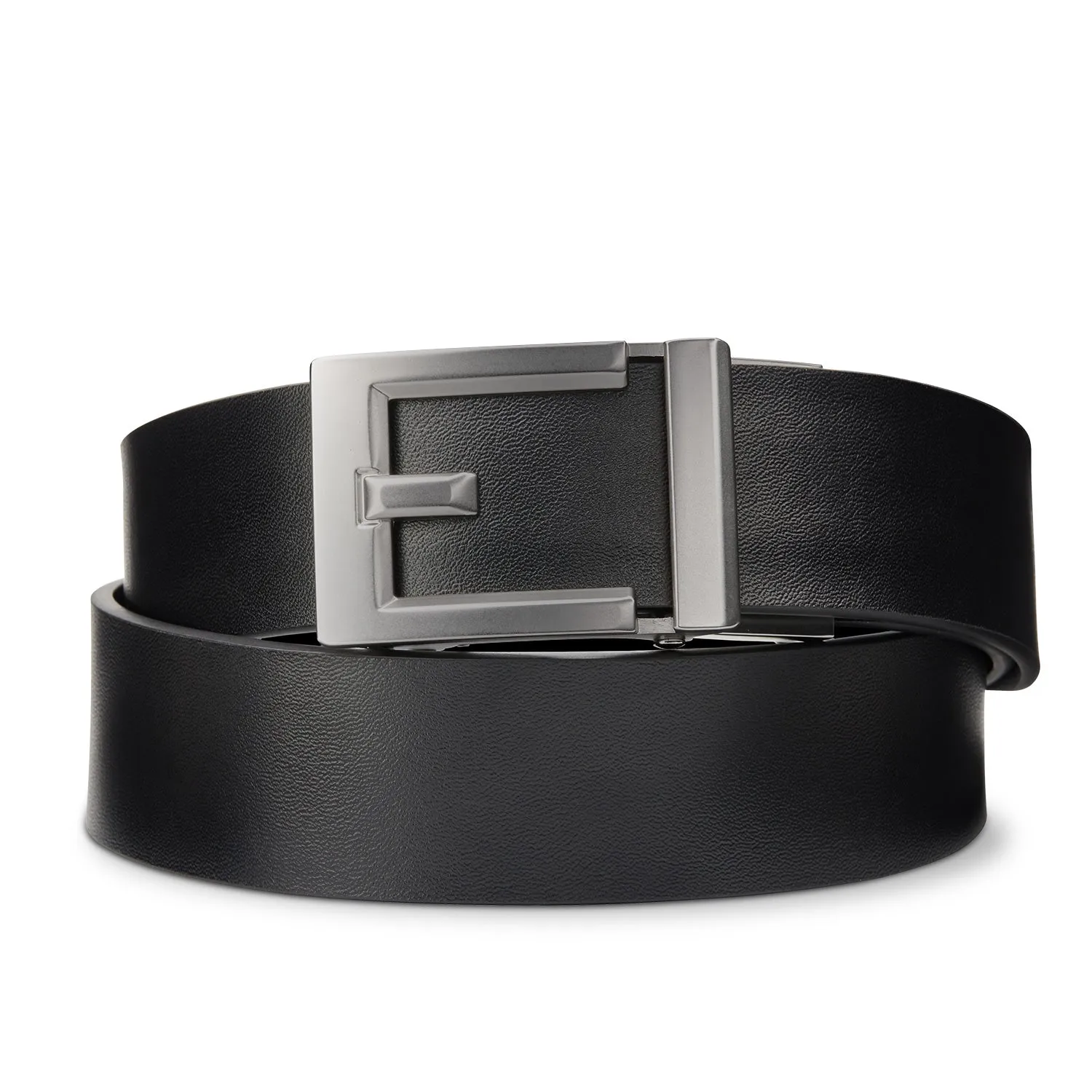 EXPRESS GUNMETAL BUCKLE  |  CLASSIC LEATHER BELT 1.37"