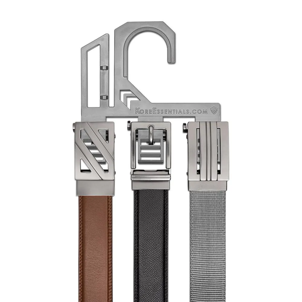 EXPRESS GUNMETAL BUCKLE  |  CLASSIC LEATHER BELT 1.37"