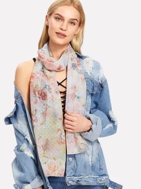 Flower Print Scarf