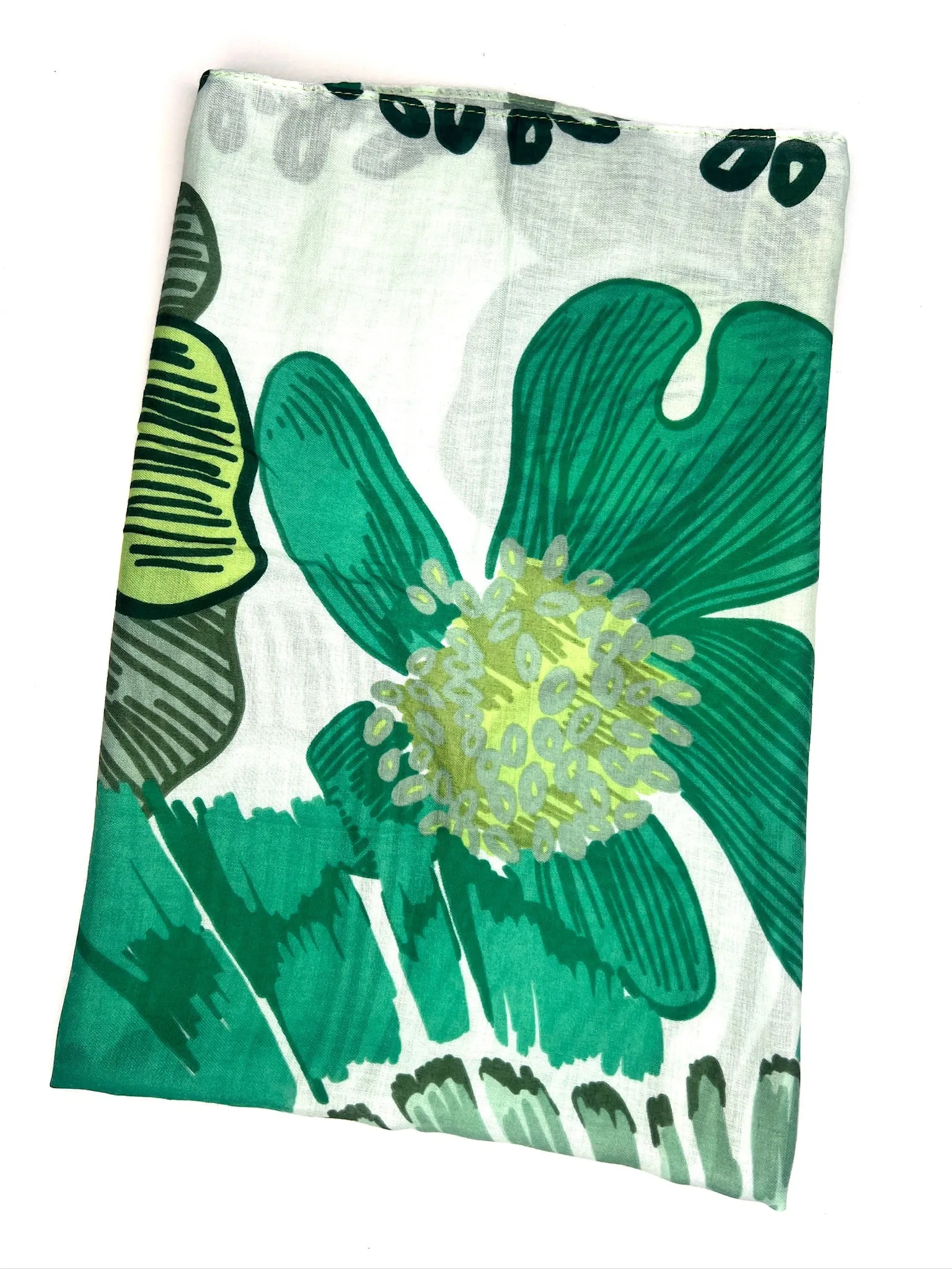 Ikat Floral Print Scarf | Green