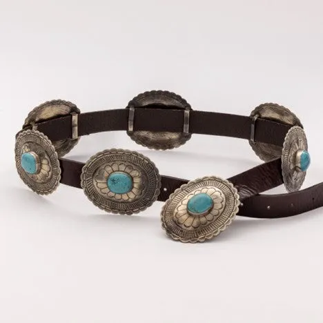 J. Alexander Rustic Silver Oval Concho Belt