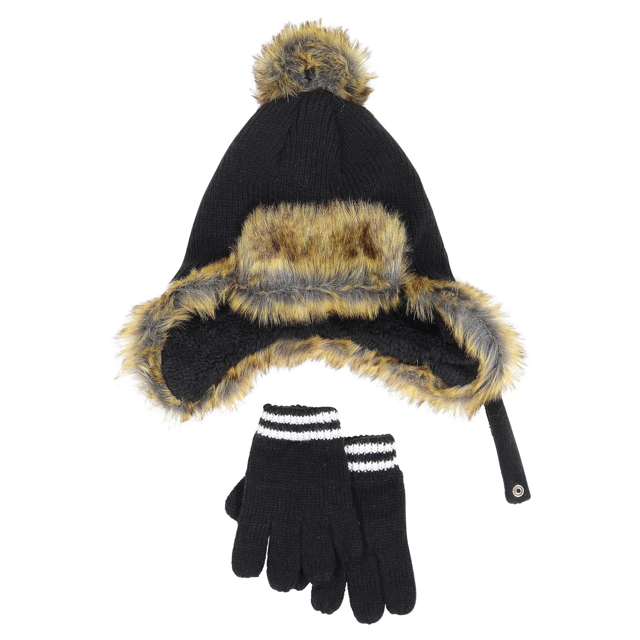 Kids (2-7) Hat & Glove Set | Black