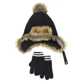 Kids (2-7) Hat & Glove Set | Black