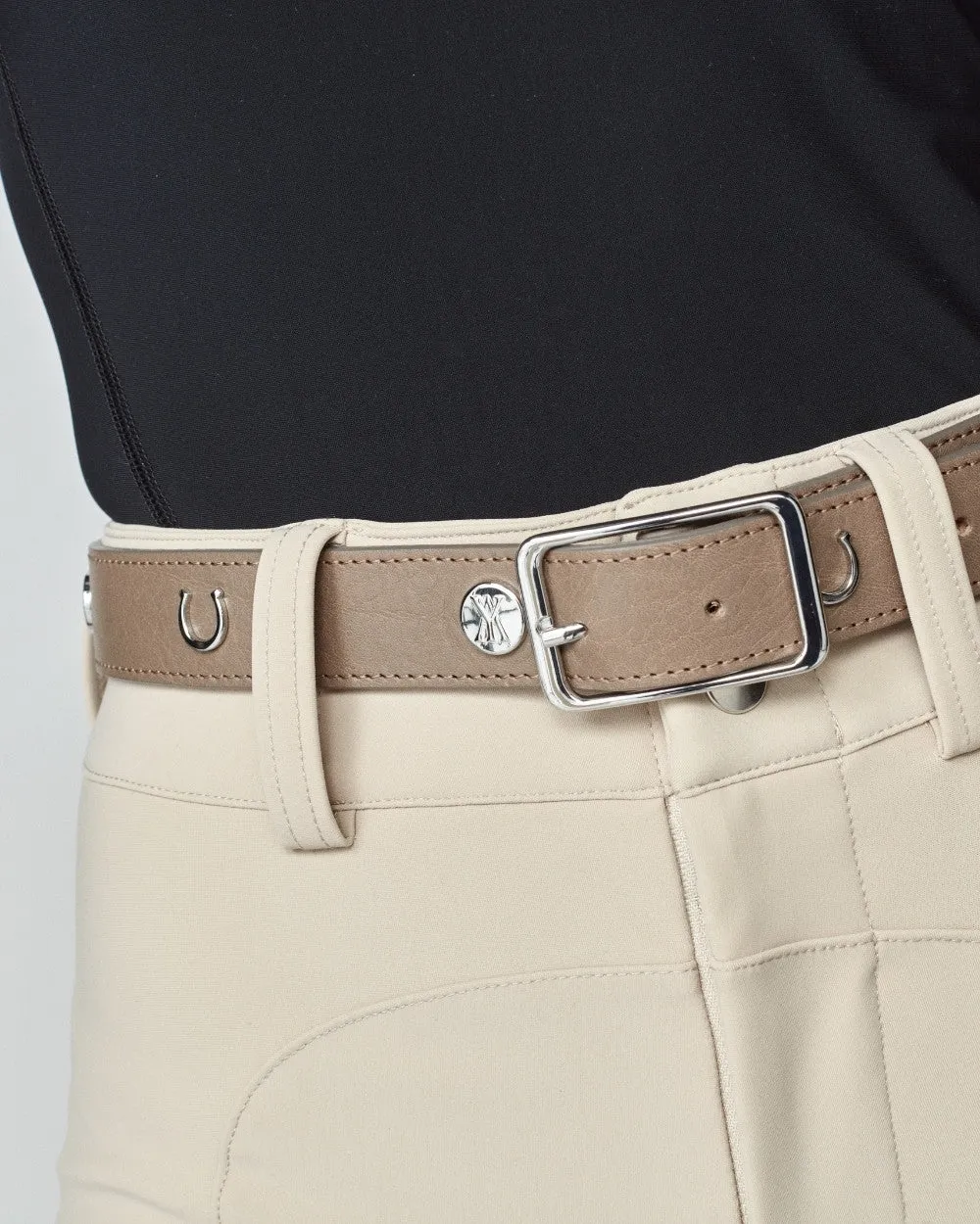 Leather Buckle Belt Taupe