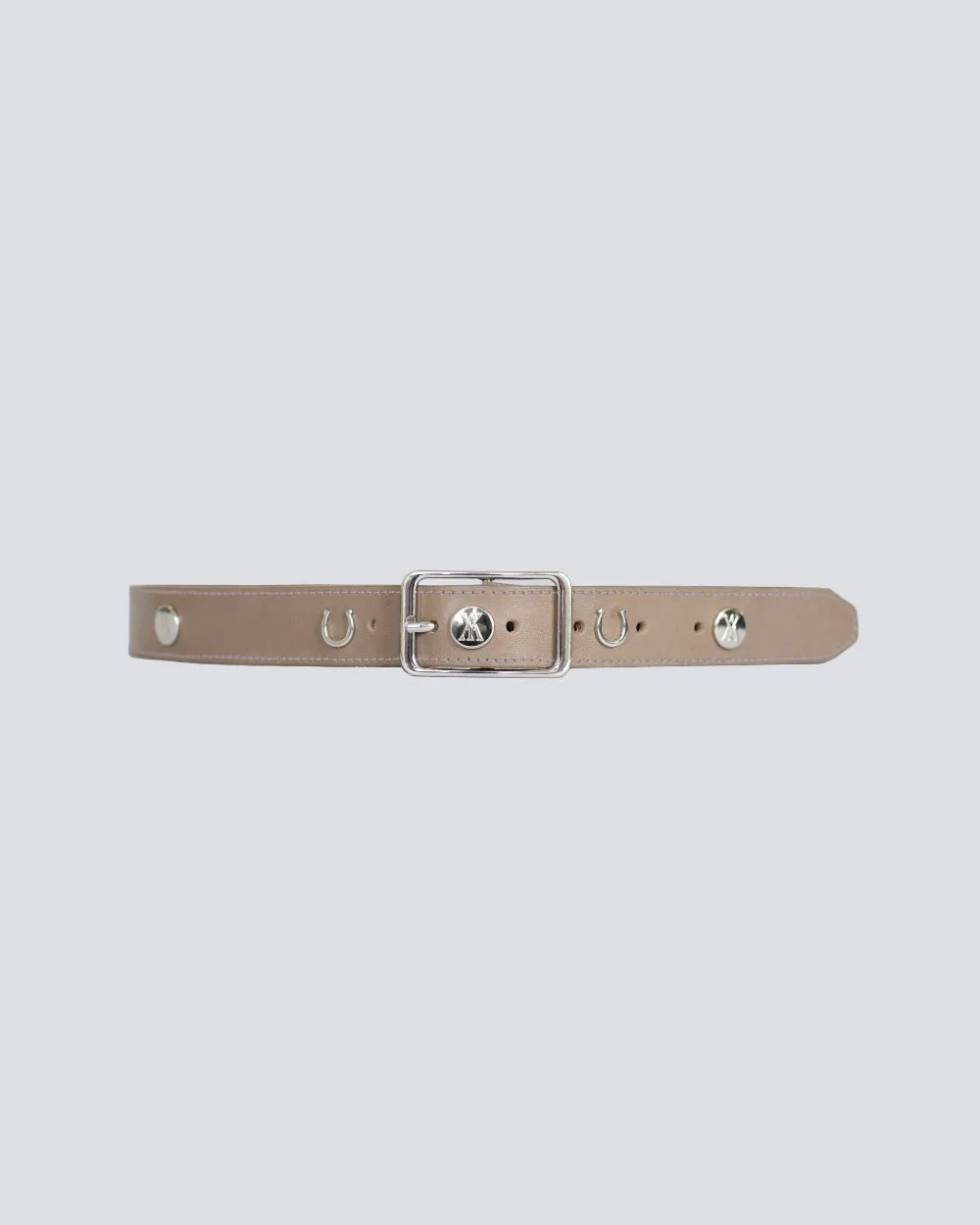 Leather Buckle Belt Taupe