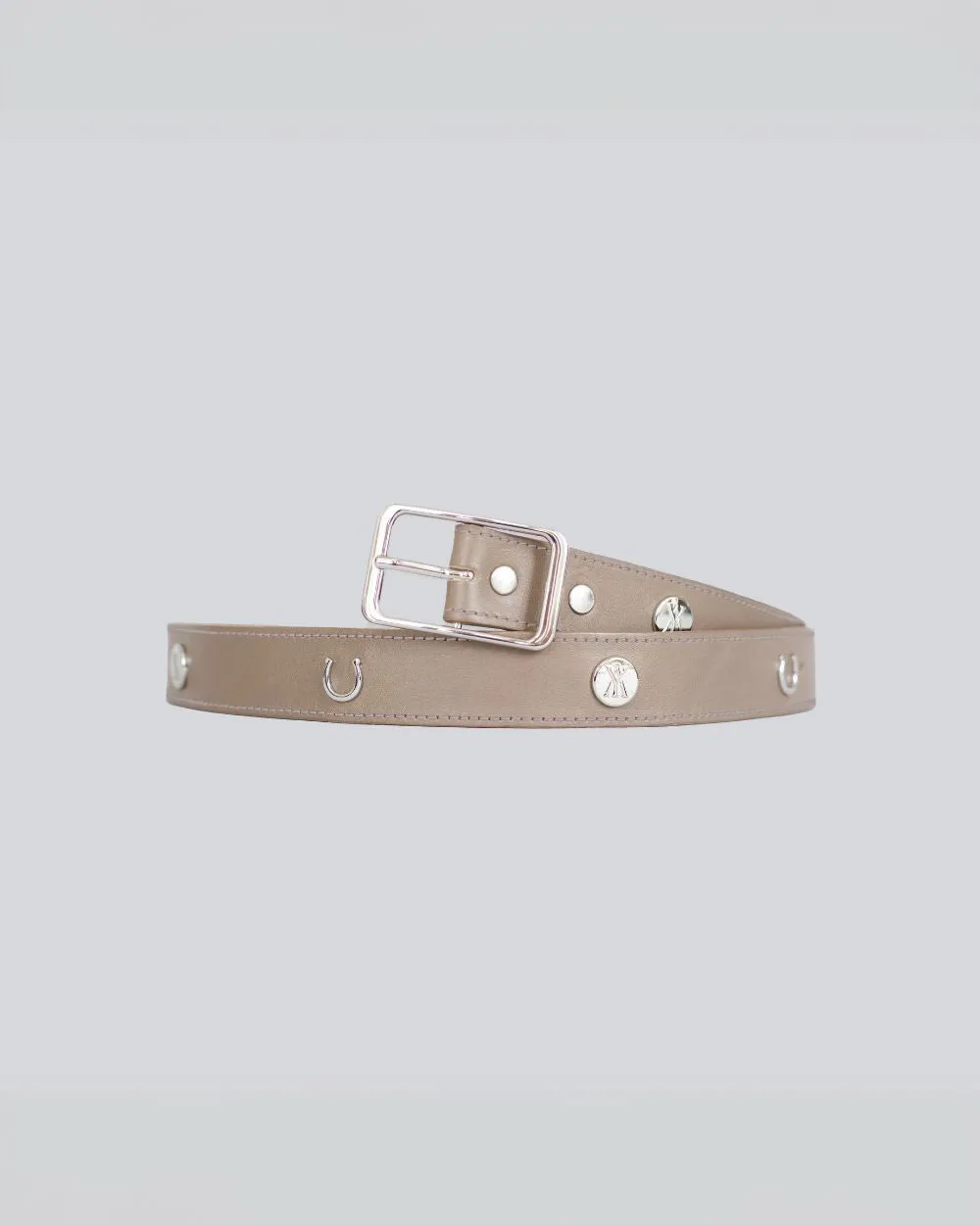 Leather Buckle Belt Taupe