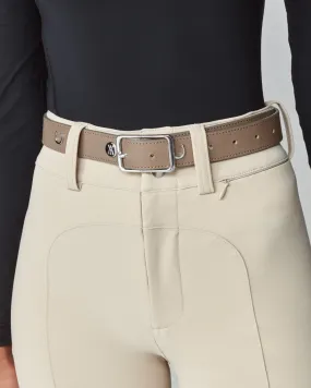 Leather Buckle Belt Taupe