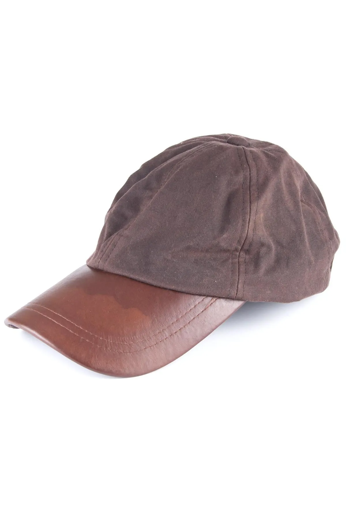 Men's Wax Baseball Cap with Leather Peak