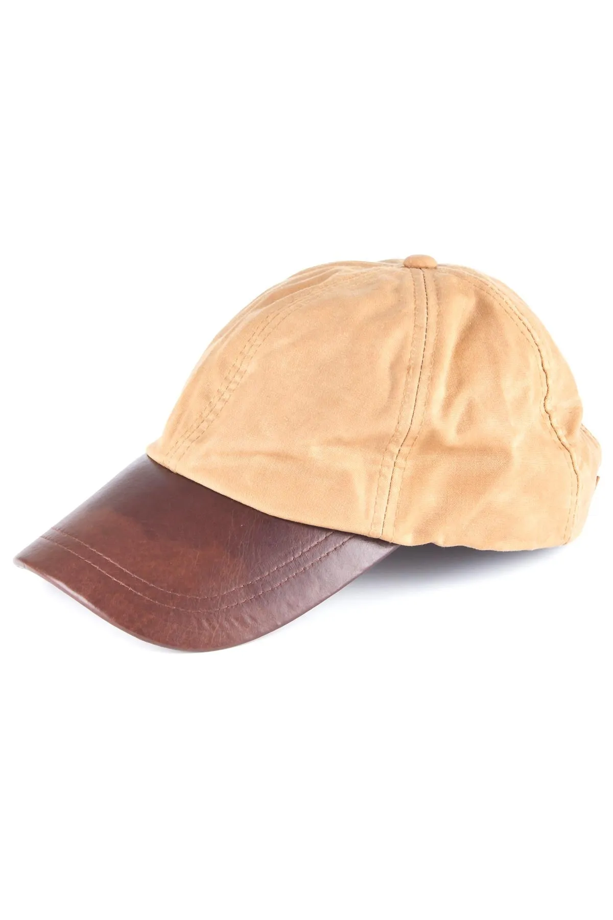 Men's Wax Baseball Cap with Leather Peak