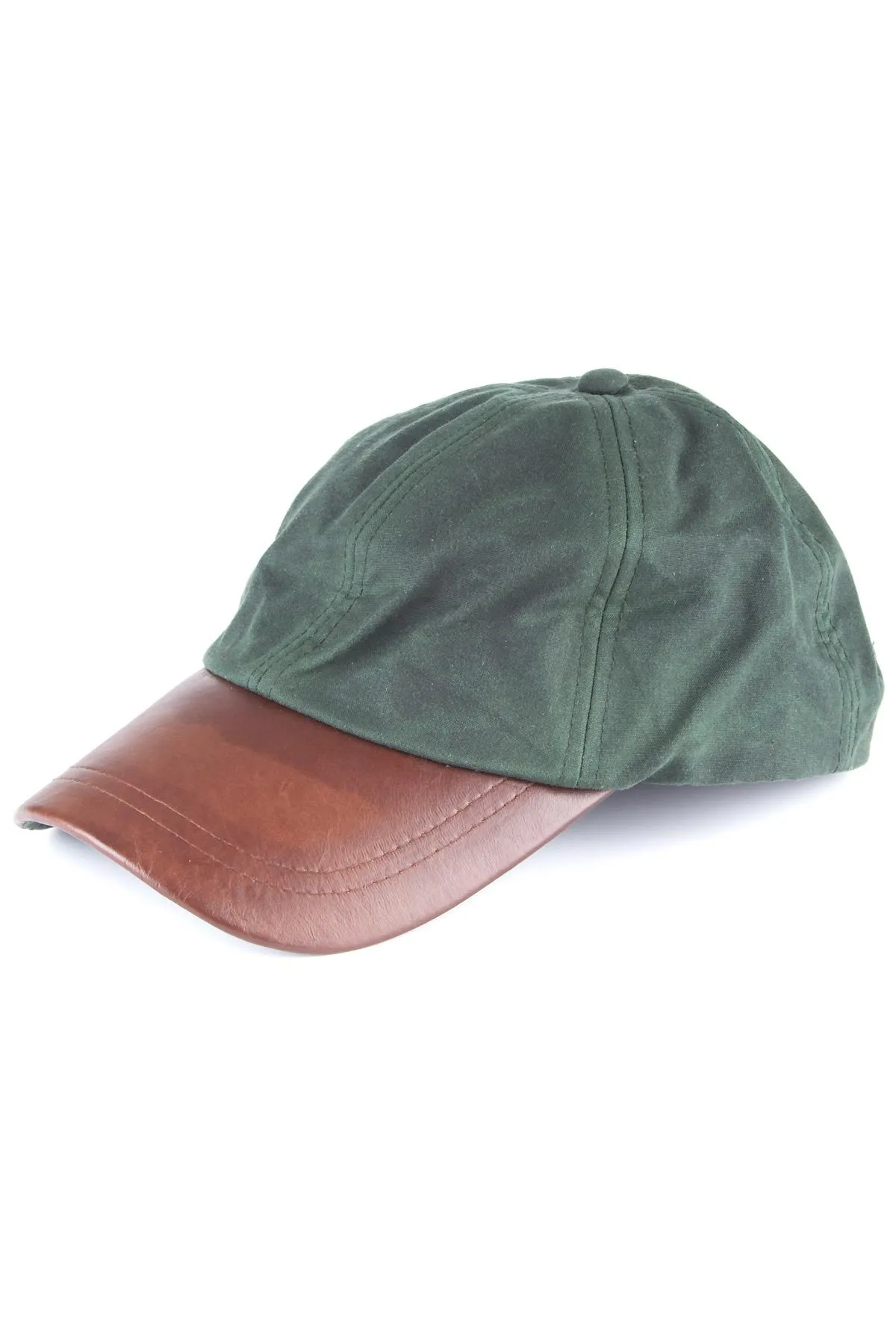 Men's Wax Baseball Cap with Leather Peak