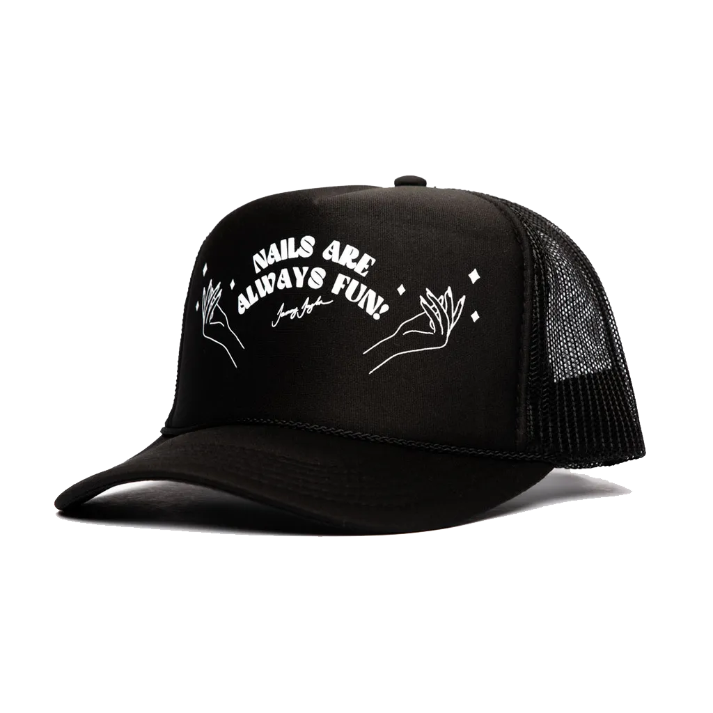 "Nails Are Always Fun" Limited Edition Black Trucker Hat