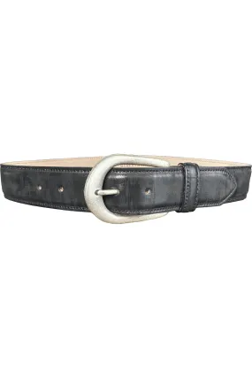 Streets Ahead Eden Leather Belt with Silver Buckle 18208 | Black-OL