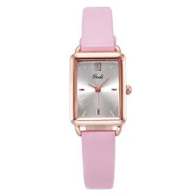 Stylish, simple, fresh and waterproof retro square ladies watch