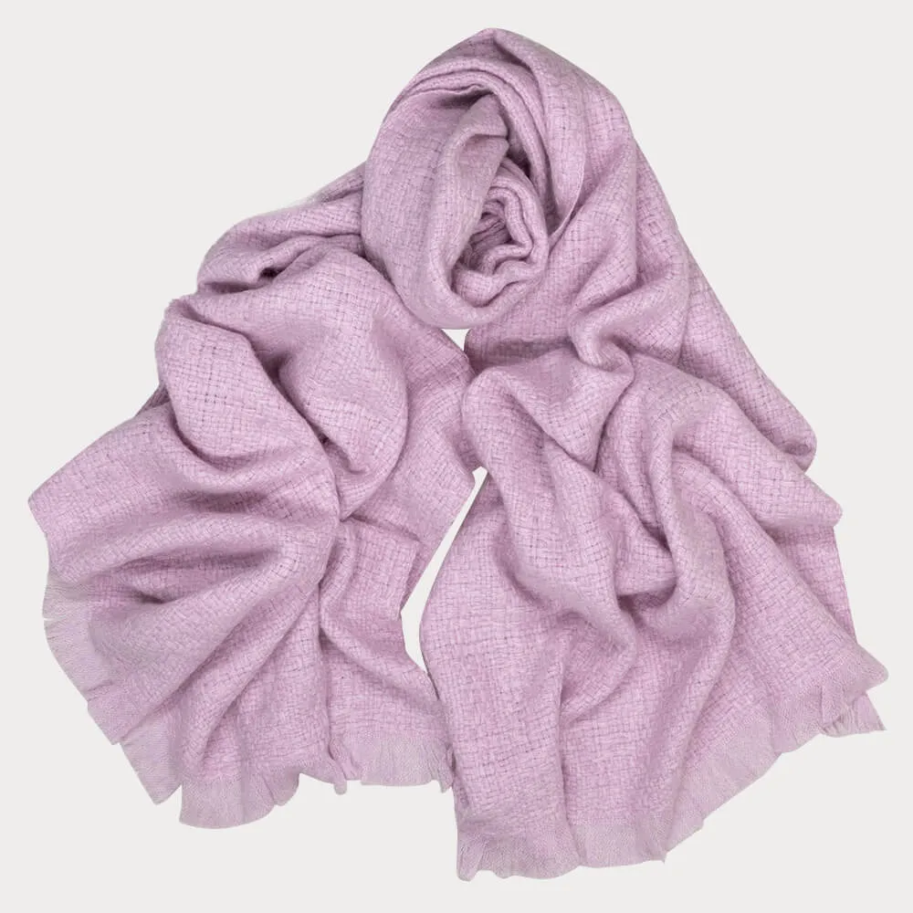 Super Luxe Lavender Blush Basket Weave Cashmere Shawl