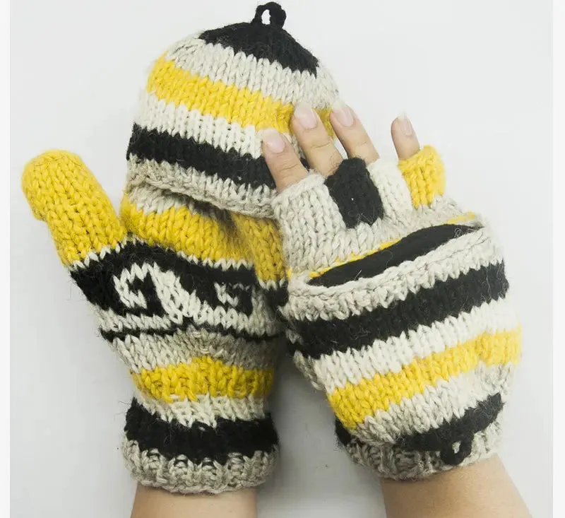 Vibrant Multicolor Woolen Hand Gloves Handmade