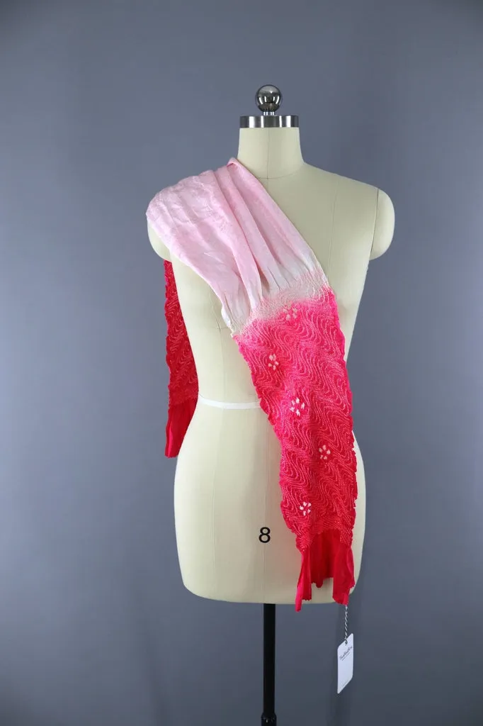 Vintage Pink Silk Kimono Scarf