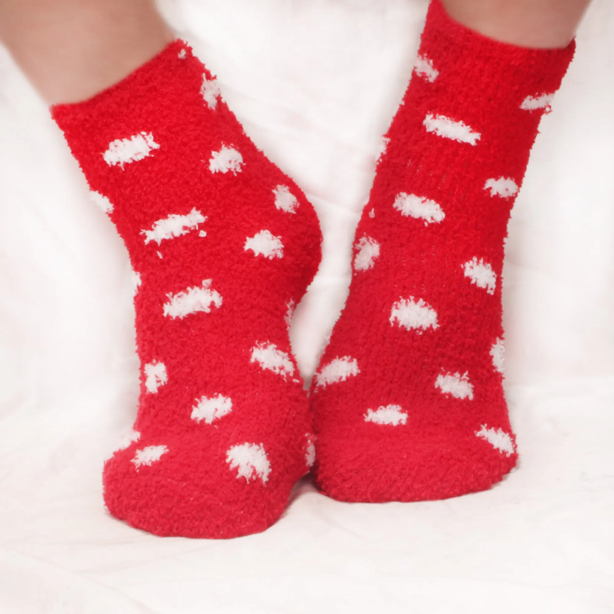 Women's Fuzzy Polka Dots Socks - 12 Pair